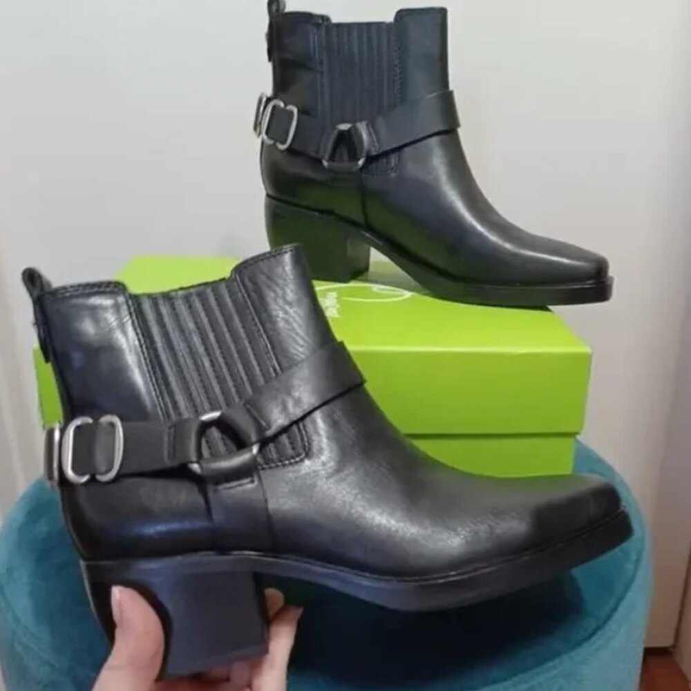 Sam Edelman Bellamie Leather Moto Boots Black 7 NIB